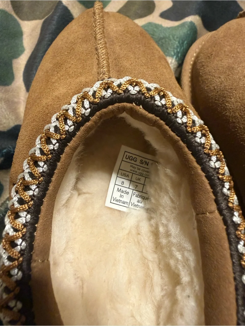 UGG Chestnut Suede Slip-On Shearling Clog